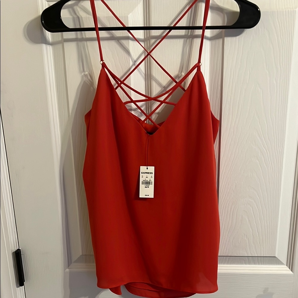 Express Orange Red Strappy Women's Top